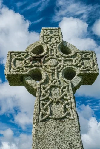 Celtic cross in the burial ground