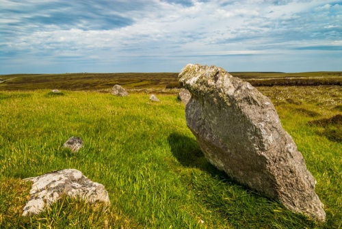 A leaning stone