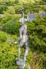 Garden sculpture near the house