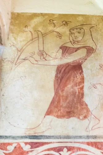 One of the 'Labours of the Months' paintings depicting pruning