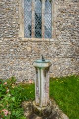 The sundial made from a medieval font