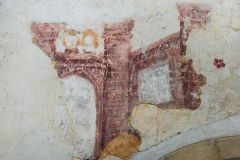 13th century wall painting of Daniel in the lions' den