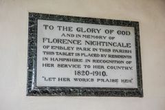 Florence Nightingale memorial plaque