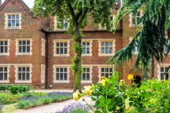The front facade of Eastbury Manor