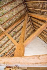 The restored king post roof