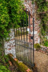 Wrought-iron gate to the walled garden