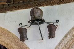 Funeral helm and gauntlets of Sir John Speccott