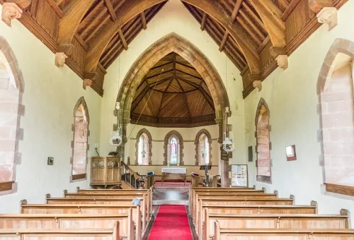 Inside the church, looking east