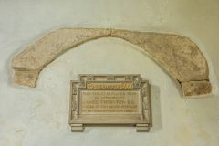 The blocked north door from inside the church