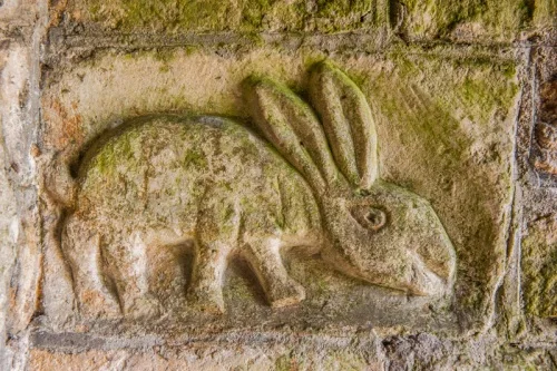 Norman carving of a hare