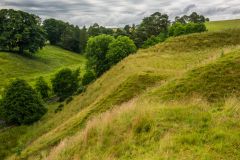 The steep side of the castle motte