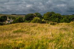 The village of Elsdon from atop the castle