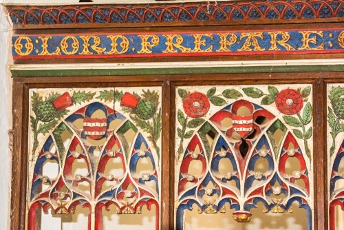 The restored chancel screen