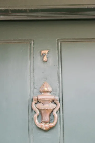 The knocker and house number