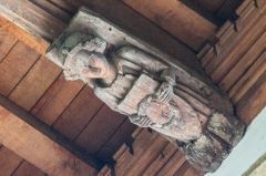 A carved wooden figure