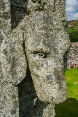 Eskdale, Carved head of a hunting dog on the Huntsman's Grave