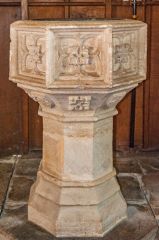 The 14th-century font