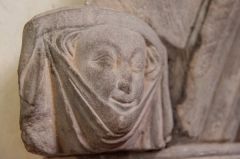 Carved head, de la Warr tomb recess