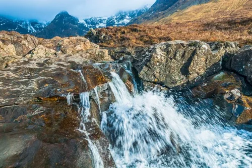 A dramatic waterfall