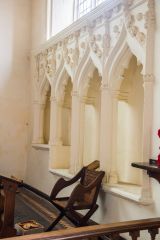 The 14th century sedilia and piscina