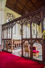 The restored 14th century screen
