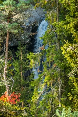 A distant view of the upper falls
