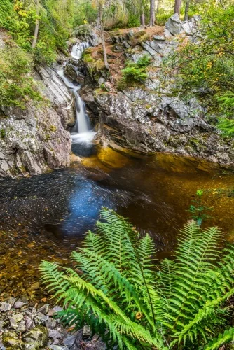 A quiet pool above the lower falls