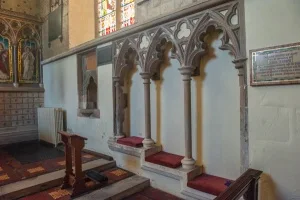 14th century sedilia and piscina