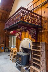 Inside the largest boathouse (now the cafe)