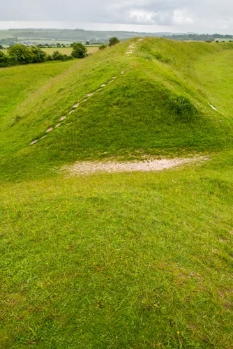 Looking along the Iron Age earthworks