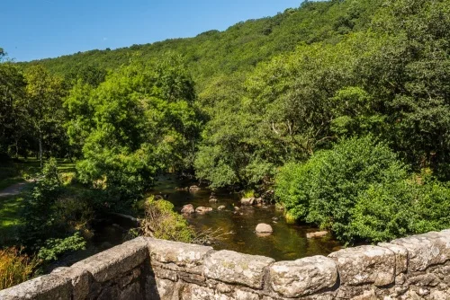 The view from the bridge parapet