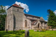 An exterior view of the church