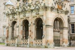 The port-cochere in front of the house entrance