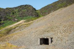 The upper mine tunnel entrance
