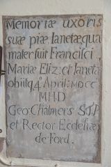 Janet Chalmers memorial, 1700