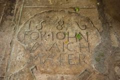1586 grave slab in the nave