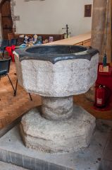 The 14th century Purbeck marble font
