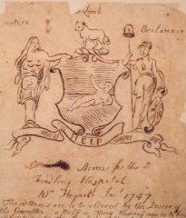 William Hogarth's sketch for the Hospital's coat of arms