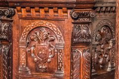 Fowey, St Fimbarrus Church, Detail of the pulpit carving