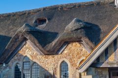 A closer look at the thatched roof