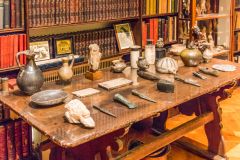 Antiques collected by Freud, on a table in his study