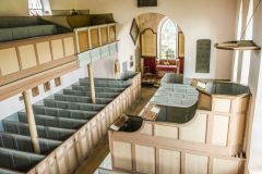 Looking down from the west gallery