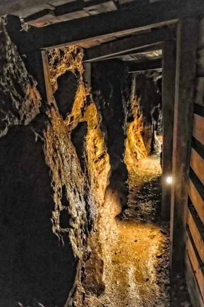 The underground mine tour of Wheal Mexico