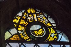 Fragments of medieval glass in the chancel