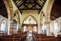 The church interior, looking east