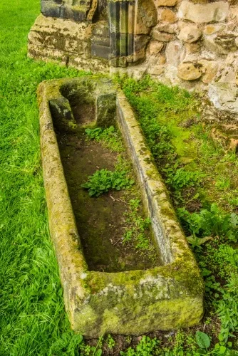 A medieval stone coffin