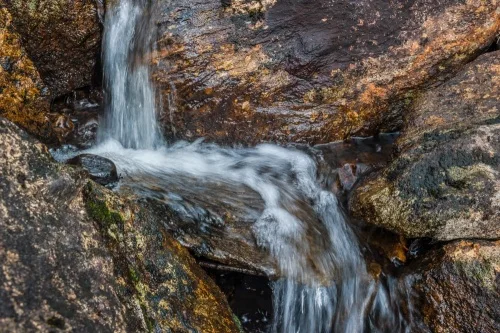 A small waterfall beside the nature trail