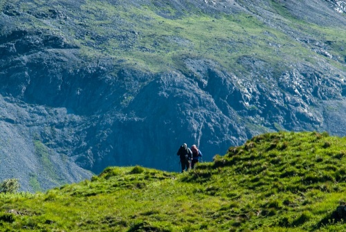 Walkers at the start of the trail