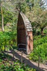 An upturned boat garden seat