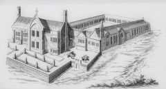 English Heritage illustration of the 16th-century mansion